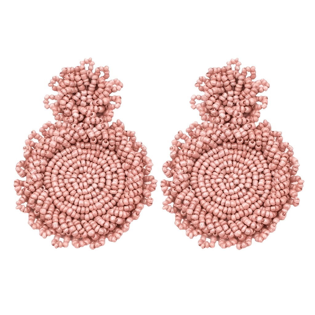 Women's Stunning Pink Beaded Drop Earrings