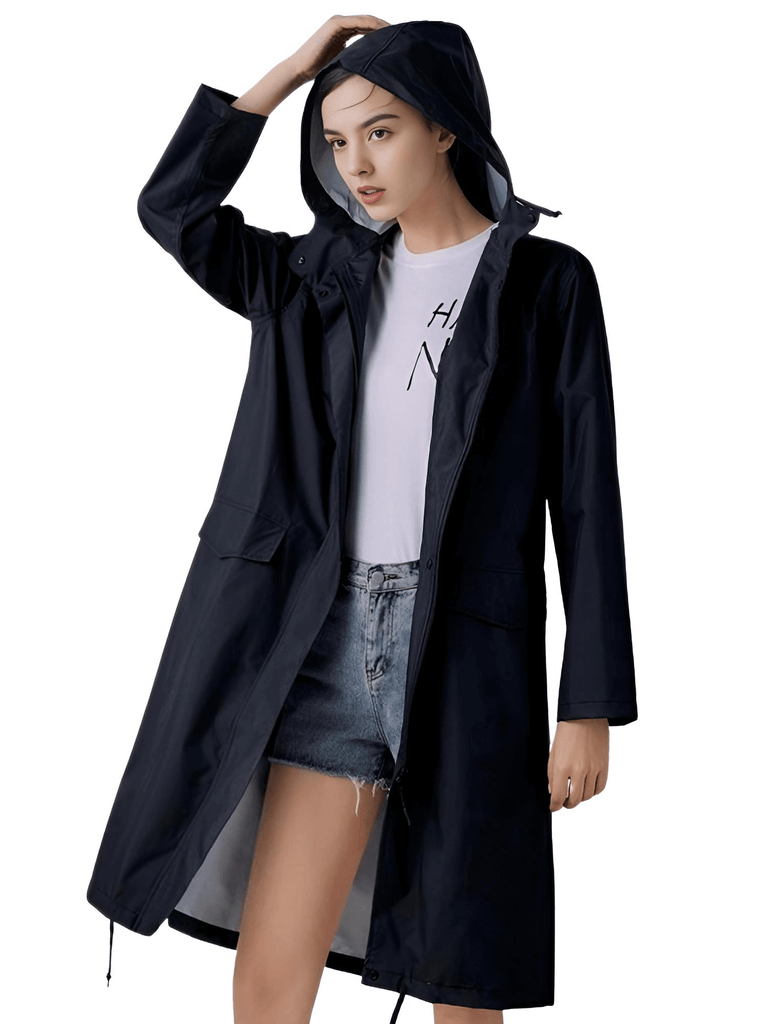 Stay dry in style with the Women's Stylish Long Black Raincoat With Hood. Shop Drestiny for free shipping and tax covered. Seen on FOX, NBC, CBS. Save up to 50%!
