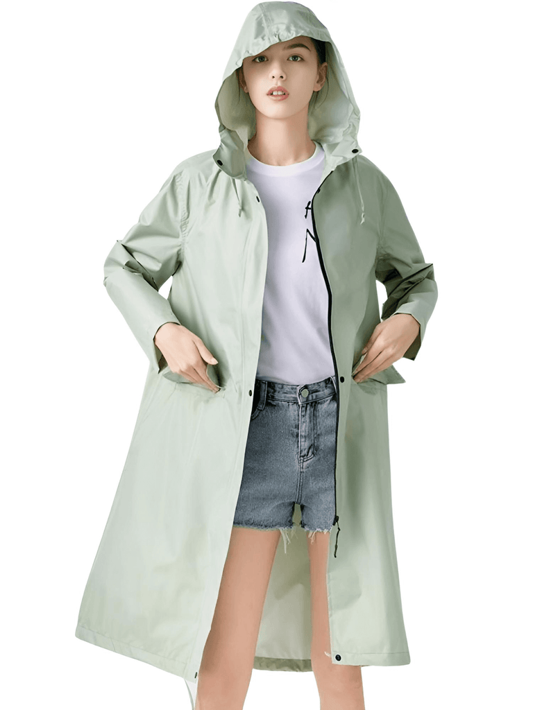 Stay dry in style with the Women's Stylish Long Light Green Raincoat With Hood. Shop Drestiny for free shipping and tax covered. Seen on FOX, NBC, CBS. Save up to 50%!