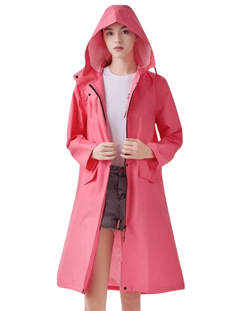 Stay dry in style with the Women's Stylish Long Dark Pink Raincoat With Hood. Shop Drestiny for free shipping and tax covered. Seen on FOX, NBC, CBS. Save up to 50%!