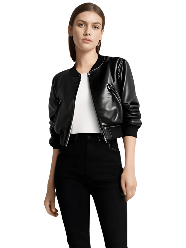 Shop Vintage Imitation Leather Bomber Jacket at Drestiny. Free Shipping + Tax Covered! Save up to 50% off.
