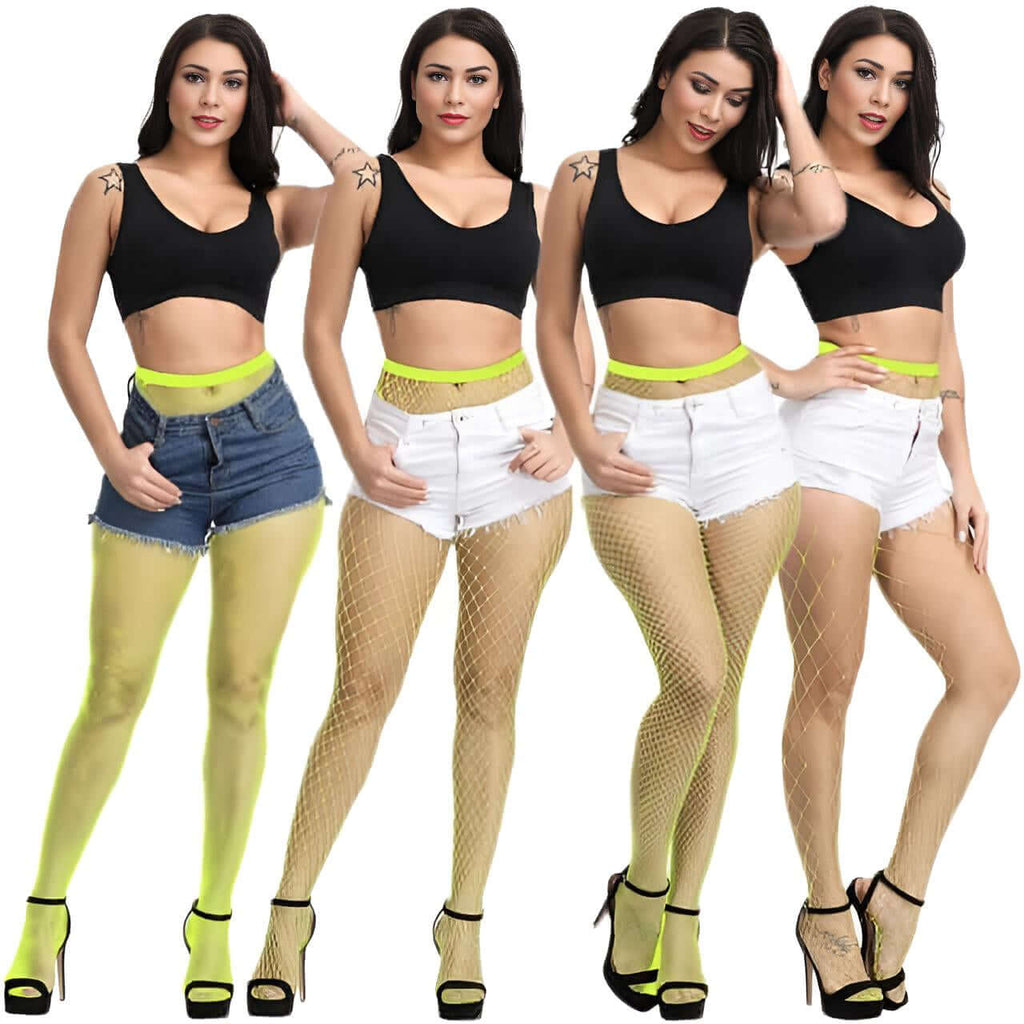 Spice up your wardrobe with the Women's Yellow Colored Fishnet Pantyhose at Drestiny. Take advantage of free shipping, tax covered, and up to 50% off. Seen on FOX/NBC/CBS.