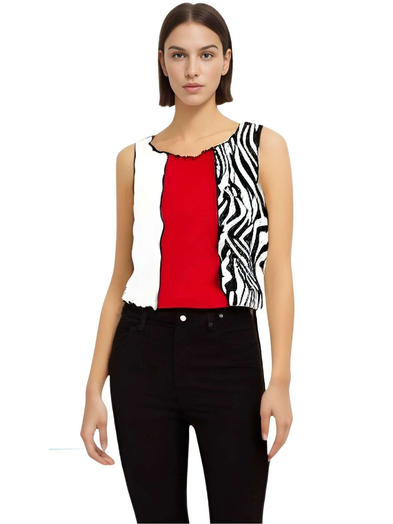 Shop Drestiny for a trendy Women's Zebra Stripe Graphic Patchwork Rib Knit Red Crop Top. Enjoy free shipping and let us cover the tax! Hurry, save up to 50% off for a limited time. As seen on FOX, NBC, and CBS.