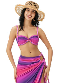 Thumbnail for Women's 3Pcs Crochet Bikini Set Sexy Swimwear Halter Biquini Push Up Swimsuit Strappy Bodysuit Female Bathing Suit Beachwear, Bikinis, Drestiny, Skirts, Skirt Sets, Cover Ups, Sets, One Piece Swimsuits, S, M, L, United States, USA, Canada, Australia, New Zealand, United Kingdom, UK, Orange Blue, Blue Dark Blue, Blue Yellow, Beige White, Pink Purple Blue, Red Orange, Pale Gold, Off White, crochet bikini set with cover up, crochet bikini and skirt set, boho crochet 3 piece bikini, shopdrestiny.com