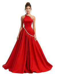 Thumbnail for Women's A-Line Formal Evening Dress Sleeveless Special Occasion Gown Custom