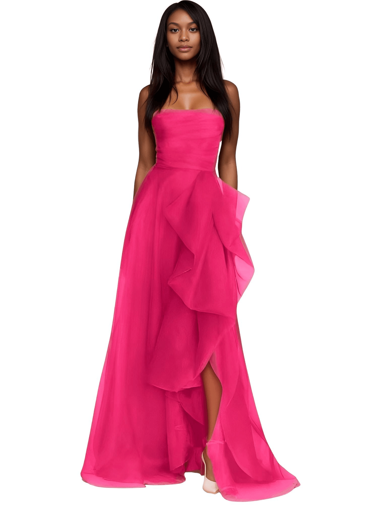 Women's Strapless Off Shoulder A-line Maxi Dress With Side High Split -, Dress , Drestiny , 10, 12, 14, 14W, 16, 16W, 18, 2, 20, 22, 24, 26, 28, 4, 6, 8, Black, Blue, Dark Blue, Deep Pink, Fuchsia, Light Pink, Maxi Dresses, Navy, Pink, Purple, Sleeveless, Strapless, United Kingdom, United States, Australia, New Zealand, Canada, Prom Dresses 2025, Drestiny , www.shopdrestiny.com