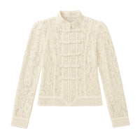 Thumbnail for Beige lace blouse on a white background