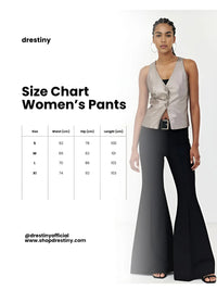 Thumbnail for Women's Black Flare Pants Y2K Retro 2000s Streetwear Fashion Trousers Wide Leg Pants 90s Aesthetic Clothes, Drestiny, Jeans, Casual Pants, Black, S, M, L, XL, United States, USA, Australia, New Zealand, United Kingdom, UK, 4, 6, 8, 10, 12, Y2K flare pants black, Black bell bottoms, Wide leg pants women black, Black flared trousers women's, Flared jeans black, Black wide leg trousers, shopdrestiny.com