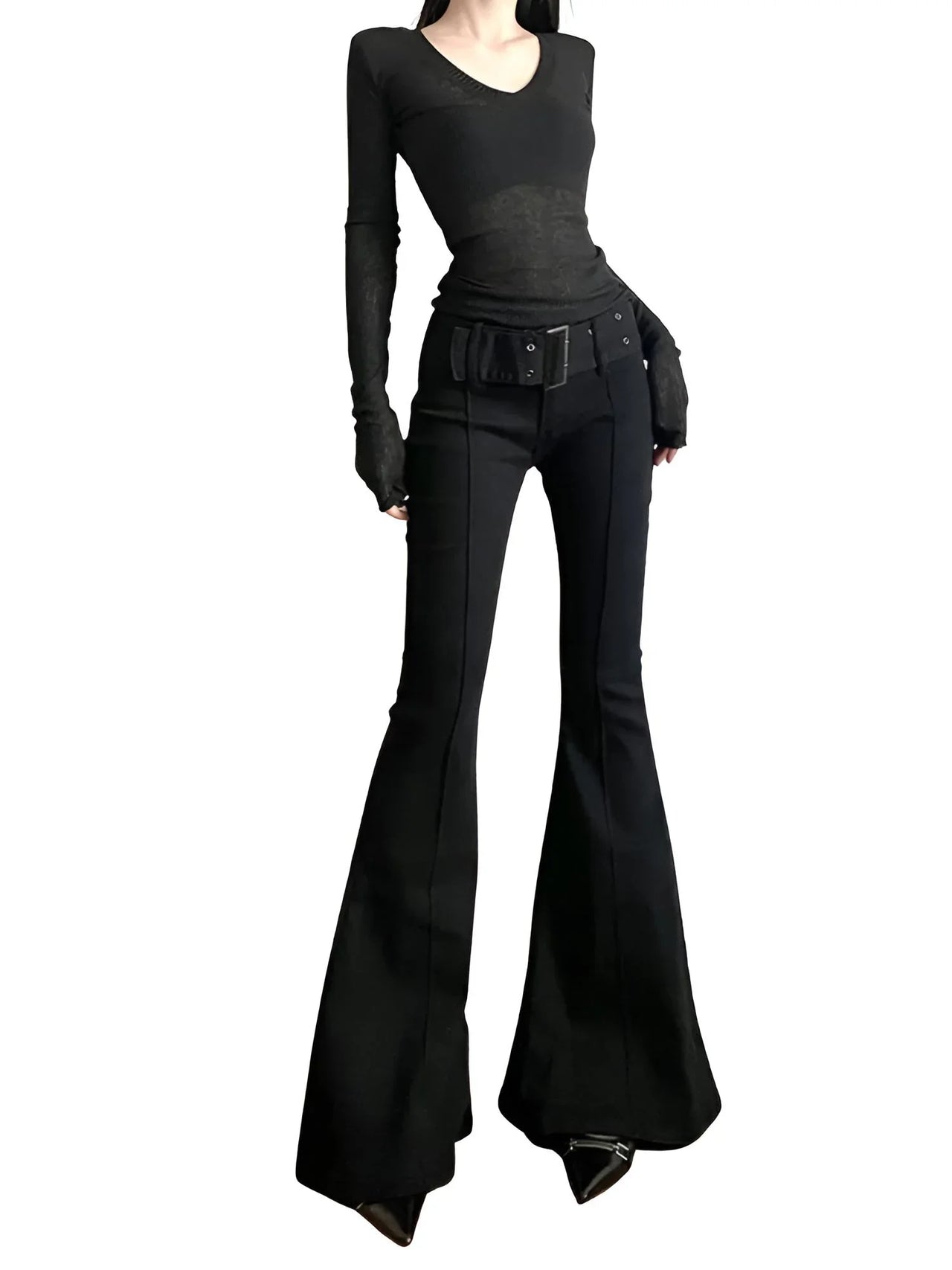 Women's Black Flare Pants Y2K Retro 2000s Streetwear Fashion Trousers Wide Leg Pants 90s Aesthetic Clothes, Drestiny, Jeans, Casual Pants, Black, S, M, L, XL, United States, USA, Australia, New Zealand, United Kingdom, UK, 4, 6, 8, 10, 12, Y2K flare pants black, Black bell bottoms, Wide leg pants women black, Black flared trousers women's, Flared jeans black, Black wide leg trousers, shopdrestiny.com