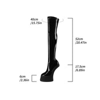 Thumbnail for Women's Black Hoof Heel Platform Boots, Boots, Thigh High Boots, Over the knee boots, ankle boots, boots with pearls, suede platform boots, Black, 6, 6.5, 7, 7.5, 8, 8.5, 9, 9.5, United States, USA, Canada, Australia, New Zealand, United Kingdom, Uk, Hoof Heel Platform Boots, goth platform boots, Black Chunky Platform Boots, cloven hoof boots, Demonia Platform Boots, shopdrestiny.com