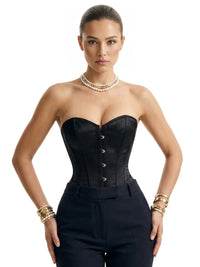 Thumbnail for Women's Satin Corset Top Plus Size Bustiers Over Bust Sexy Vintage Style Bridal Corset Women