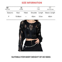 Thumbnail for Women's Black Sheer Long-Sleeve Shirt Y2K Batwing Sleeve Shirt For Women Loose Streetwear Tops, Drestiny, Sweaters, Casual Shirts, Long Sleeves, Black, One Size, United States, USA, Canada, Australia, New Zealand, United Kingdom, UK, Black sheer top, Black sheer top, Black see-through sweater, Black see-through long sleeve blouse, Long-sleeve going-out top black, Y2K Tops, 2000s women's fashion, shopdrestiny.com