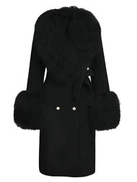 Thumbnail for Women's Wool Cashmere Coat With Real Mongolian Sheep Fur Collar and Cuffs Ladies Double Faced Coats Belted Winter Fall Long Coat -, Coats , Drestiny , Australia, Black, Blue, Brown, Coats, Coffee, Dark Brown, Fuchsia, Green, Khaki, L, Light Grey, Light Purple, Lilac, M, Mint, Mint Green, Neon Green, Orange, Pink, Purple, Red, Royal Blue, S, Teal, United Kingdom, United States, Violet Red, White, XL, XXL , Drestiny , www.shopdrestiny.com