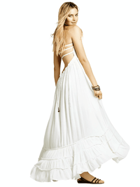 Thumbnail for Women's Bohemian Beach Dress -, Dresses , Drestiny , Ankle Length Dresses, Australia, Black, FR, L, Light Brown, M, Maxi Dresses, New Zealand, Pink, S, Sleeveless, Strapless, Teal, United Kingdom, United States, White, XL, XXL , Drestiny , www.shopdrestiny.com