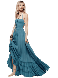 Thumbnail for Women's Bohemian Beach Dress -, Dresses , Drestiny , Ankle Length Dresses, Australia, Black, FR, L, Light Brown, M, Maxi Dresses, New Zealand, Pink, S, Sleeveless, Strapless, Teal, United Kingdom, United States, White, XL, XXL , Drestiny , www.shopdrestiny.com