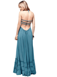 Thumbnail for Women's Bohemian Beach Dress -, Dresses , Drestiny , Ankle Length Dresses, Australia, Black, FR, L, Light Brown, M, Maxi Dresses, New Zealand, Pink, S, Sleeveless, Strapless, Teal, United Kingdom, United States, White, XL, XXL , Drestiny , www.shopdrestiny.com