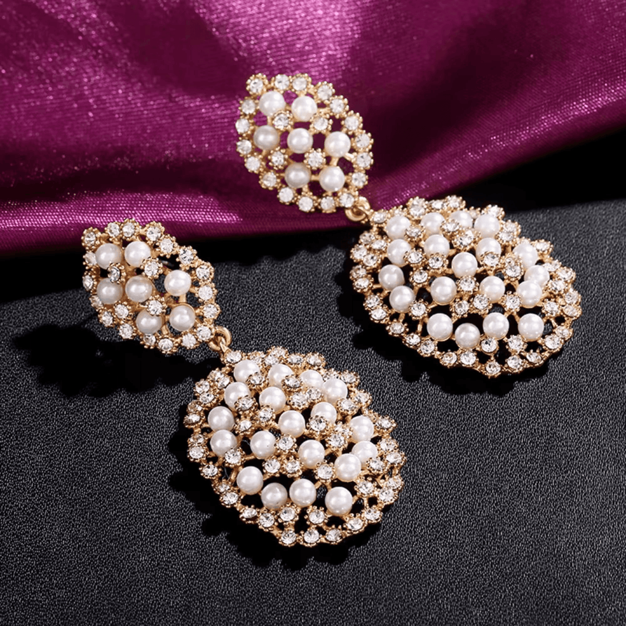 Women's Bridal Earrings -, Earrings , Drestiny , Australia, Canada, Earrings, Gender_Women, Gold, New Zealand, Silver, United Kingdom, United States, White , Drestiny , www.shopdrestiny.com