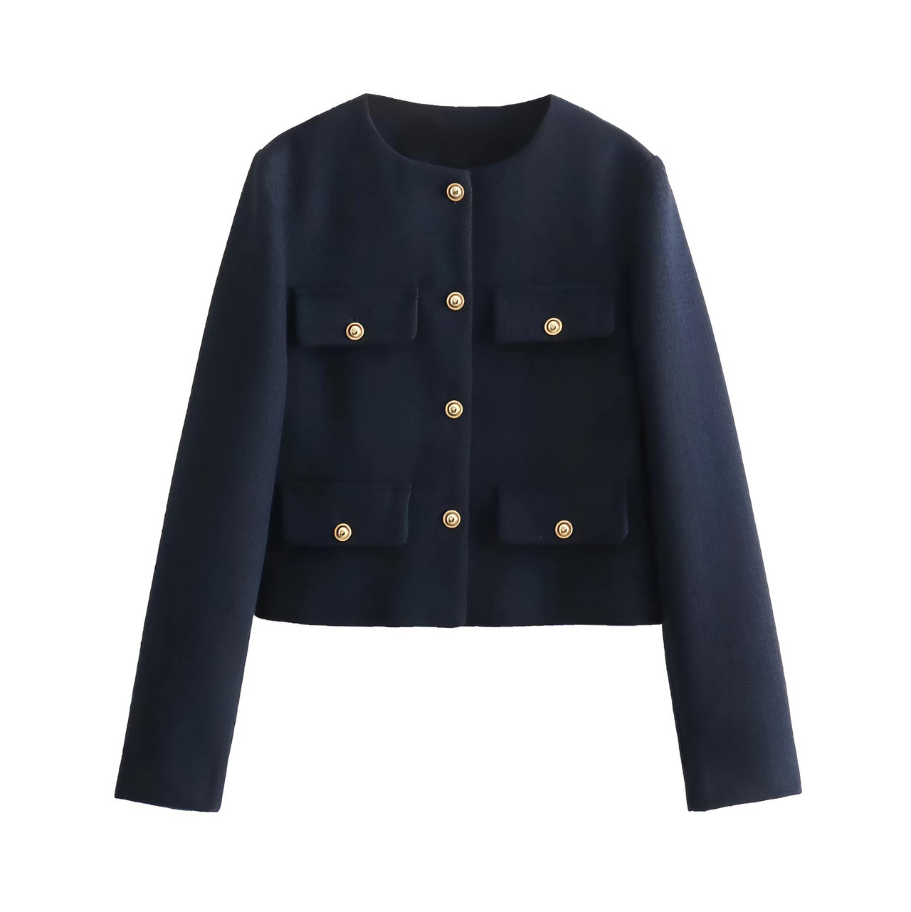Women's Button Cropped Jacket Demi-Season Short Coats Elegant Women's Coat, Drestiny, Jackets, Long Sleeves, United States, USA, Australia, New Zealand, United Kingdom, UK, XS, 2, S, 4, M, 6, L, 8, 10, Brown-Green, Beige, Black, Pink, Navy, Red, crop jacket for women, women's cropped jacket, short jackets for women, shopdrestiny.com