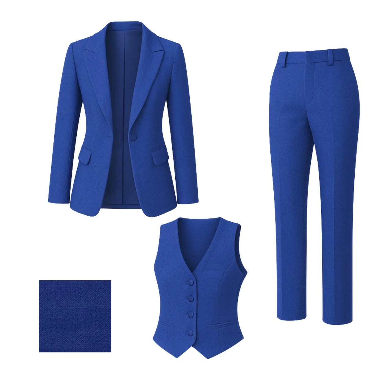 Women's Chic Business Suit Jacket Vest and Straight Pants Suit Set For Women