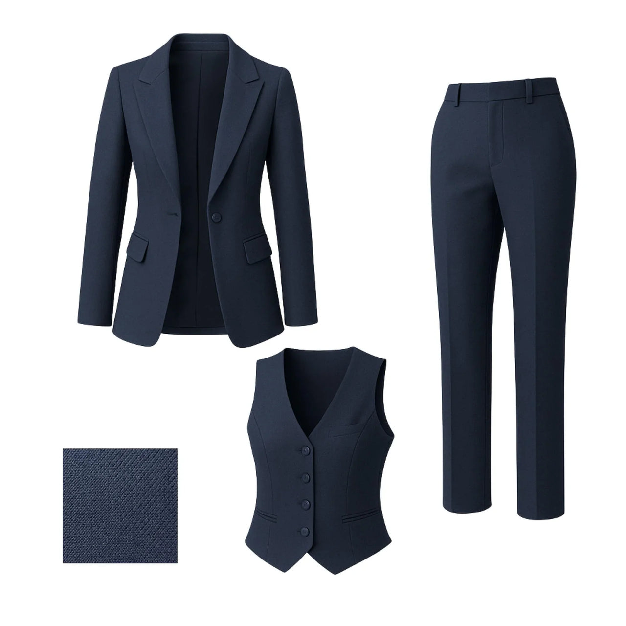 Women's Chic Business Suit Jacket Vest and Straight Pants Suit Set For Women