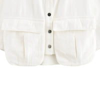 Thumbnail for Women's Utility Crop Top 2025 Spring New High Fashion Breathable Blouses Double Pocket Front Sleeveless Crop Tops, Drestiny, Sleeveless, Vests, Crop Tops, Casual Shirts, S, M, L, Sky Blue, Orange, Khaki, Olive Green, Lavender, Pink, White, Black, United States, USA, Canada, Australia, New Zealand, United Kingdom, UK, Cropped Vest, Utility Vest, Cargo Vest, shopdrestiny.com