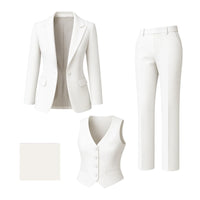 Thumbnail for Women's Chic Business Suit Jacket Vest and Straight Pants Suit Set For Women