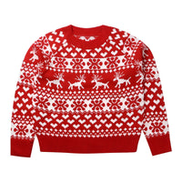 Thumbnail for Women's Christmas Sweaters Winter Pullover Tops Casual Long Sleeve Print Knitted Sweater Women Clothes, Drestiny, Sweaters, Pullovers, United States, Canada, Australia, New Zealand, United Kingdom, Long Sleeves, S, M, L, XL, XXL, 2XL, 4, 6, 8, 10, 12, Red, White, shopdrestiny.com