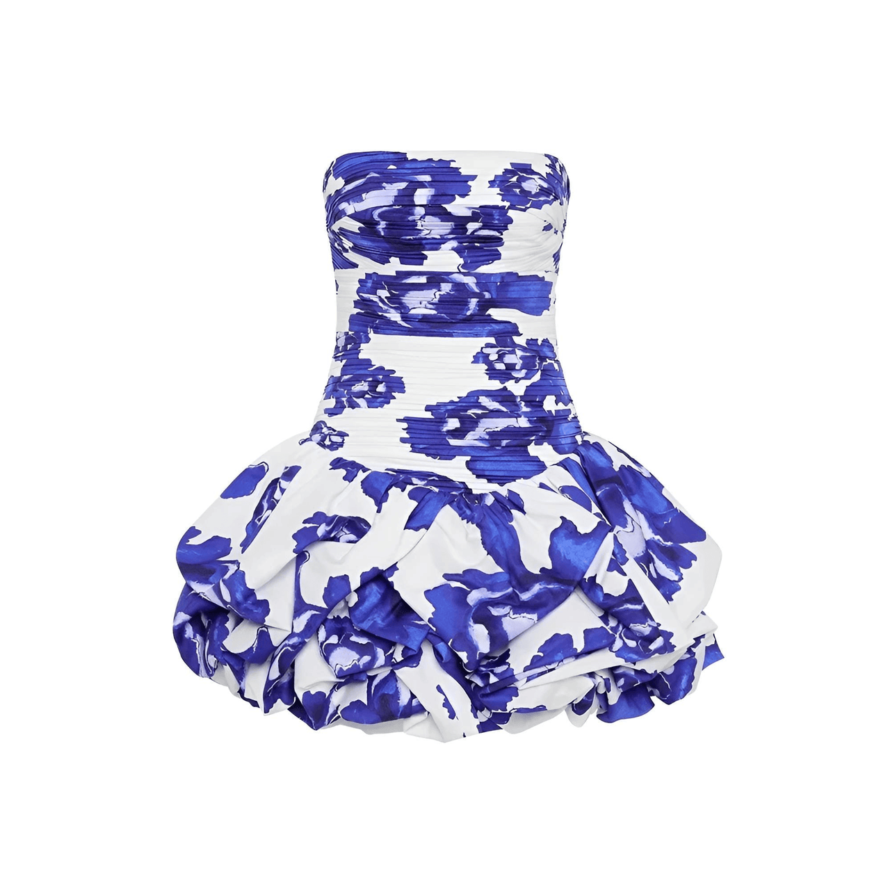 Women's Summer Strapless Mini Dress Bandeau High Waist Patchwork Folds Slimming Dresses Female, Drestiny, Mini Dresses, Strapless, Sleeveless, Off Shoulder, S, M, L, XL, 4, 6, 8, 10, 12, Blue Print, Deep Pink Print, Pink, White, Blue, United States, Australia, New Zealand, Canada, strapless mini dress, blue strapless mini dress, bodycon strapless mini dress, summer mini dresss, bandeau mini dress, going out strapless mini dress, shopdrestiny.com