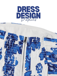 Thumbnail for Women's Summer Strapless Mini Dress Bandeau High Waist Patchwork Folds Slimming Dresses Female, Drestiny, Mini Dresses, Strapless, Sleeveless, Off Shoulder, S, M, L, XL, 4, 6, 8, 10, 12, Blue Print, Deep Pink Print, Pink, White, Blue, United States, Australia, New Zealand, Canada, strapless mini dress, bodycon strapless mini dress, summer mini dresss, bandeau mini dress, going out strapless mini dress, shopdrestiny.com