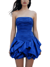 Thumbnail for Women's Summer Strapless Mini Dress Bandeau High Waist Patchwork Folds Slimming Dresses Female, Drestiny, Mini Dresses, Strapless, Sleeveless, Off Shoulder, S, M, L, XL, 4, 6, 8, 10, 12, Blue Print, Deep Pink Print, Pink, White, Blue, United States, Australia, New Zealand, Canada, strapless mini dress, blue strapless mini dress, bodycon strapless mini dress, summer mini dresss, bandeau mini dress, going out strapless mini dress, shopdrestiny.com