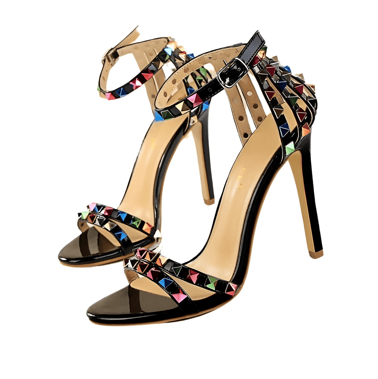 Women's Color Rivet Sandals Roman Style Heeled Sandals Hollow Out High Heels Stiletto Sexy Party Shoes Sandals, Drestiny, Heels, High Heels, Sandals, Stilettos, United States, USA, Australia, New Zealand, United Kingdom, UK, 4, 5, 6, 6.5, 7, 8, 9, Champagne, Black, Red, White, Bronze, Silver, Nude, rivet sandals women, studded sandals for women, women's leather rivet sandals, studded sandals women uk, ladies rivet detail sandals, shopdrestiny.com