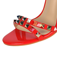 Thumbnail for Women's Color Rivet Sandals Roman Style Heeled Sandals Hollow Out High Heels Stiletto Sexy Party Shoes Sandals, Drestiny, Heels, High Heels, Sandals, Stilettos, United States, USA, Australia, New Zealand, United Kingdom, UK, 4, 5, 6, 6.5, 7, 8, 9, Champagne, Black, Red, White, Bronze, Silver, Nude, rivet sandals women, studded sandals for women, women's leather rivet sandals, studded sandals women uk, ladies rivet detail sandals, shopdrestiny.com