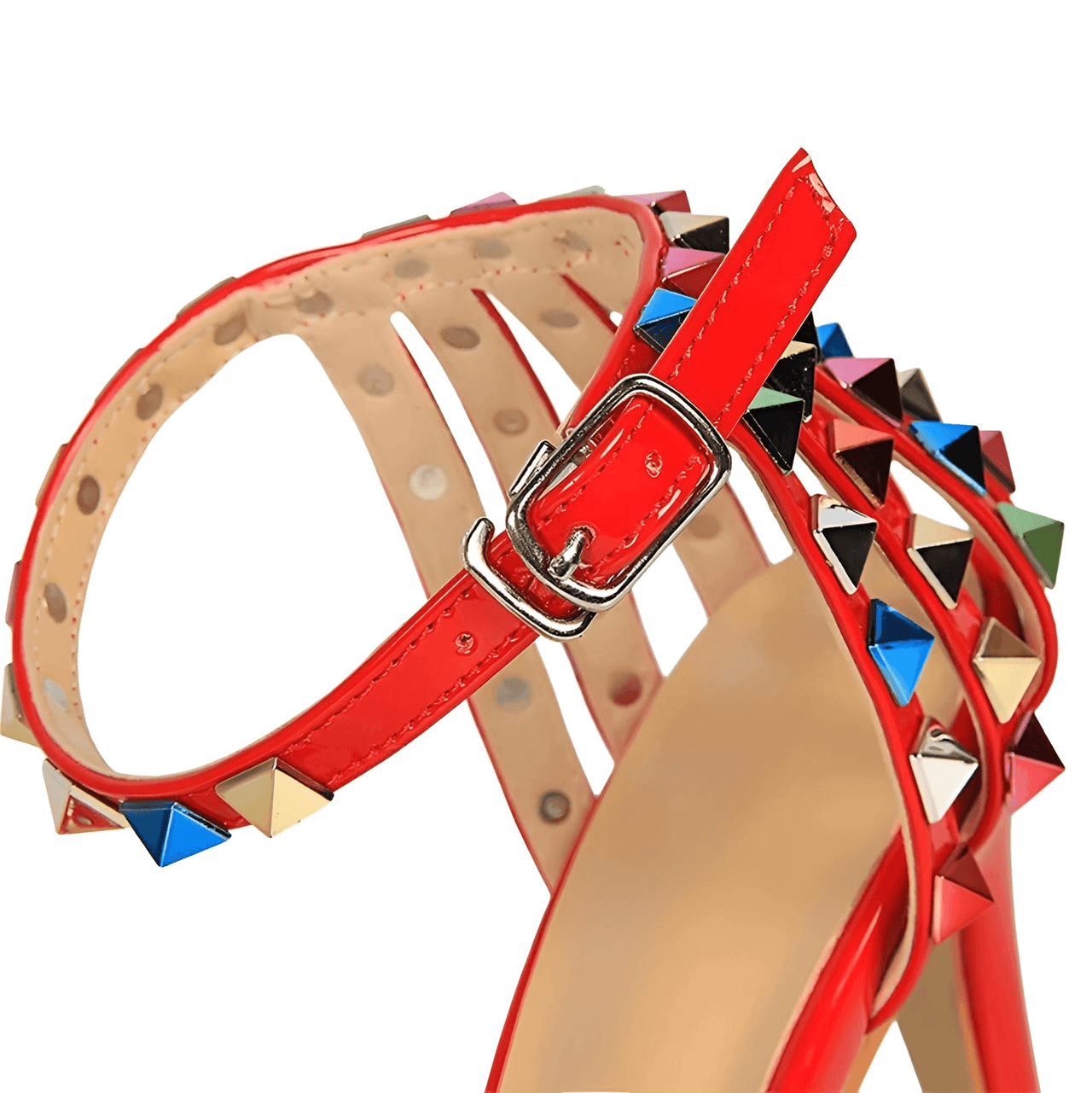 Women's Color Rivet Sandals Roman Style Heeled Sandals Hollow Out High Heels Stiletto Sexy Party Shoes Sandals, Drestiny, Heels, High Heels, Sandals, Stilettos, United States, USA, Australia, New Zealand, United Kingdom, UK, 4, 5, 6, 6.5, 7, 8, 9, Champagne, Black, Red, White, Bronze, Silver, Nude, rivet sandals women, studded sandals for women, women's leather rivet sandals, studded sandals women uk, ladies rivet detail sandals, shopdrestiny.com