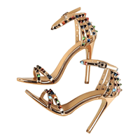 Thumbnail for Women's Color Rivet Sandals Roman Style Heeled Sandals Hollow Out High Heels Stiletto Sexy Party Shoes Sandals, Drestiny, Heels, High Heels, Sandals, Stilettos, United States, USA, Australia, New Zealand, United Kingdom, UK, 4, 5, 6, 6.5, 7, 8, 9, Champagne, Black, Red, White, Bronze, Silver, Nude, rivet sandals women, studded sandals for women, women's leather rivet sandals, studded sandals women uk, ladies rivet detail sandals, shopdrestiny.com