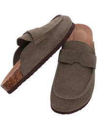 Thumbnail for Women's Cork Suede Sandals Anti-Slip Women's Fashion Outdoor Shoes With Arch Support, Sandals, Mules, Birkenstocks, Uggs, 36, 37, 38, 39, 40, 41, United States, USA, Canada, Australia, New Zealand, United Kingdom, UK, women's cork sandals, suede footbed sandals, comfortable cork sandals, birkenstock style sandals, cork platform sandals, suede cork sandals women's, ladies cork sandals, Birkenstock dupes, slip on cork sandals, Dark Olive Green, Brown, Apricot, Black, shopdrestiny.com