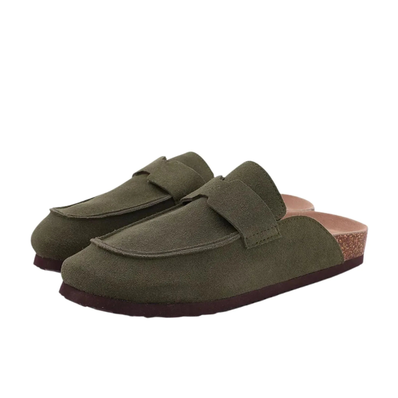 Women's Cork Suede Sandals Anti-Slip Women's Fashion Outdoor Shoes With Arch Support