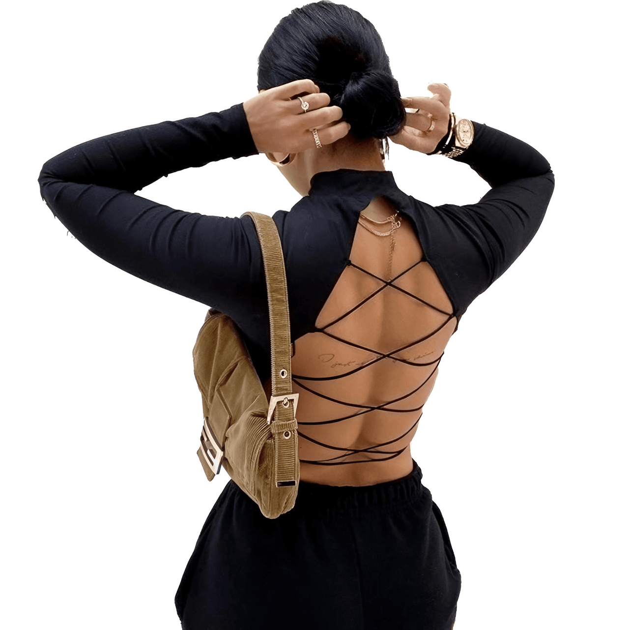 Women's Cotton Cross Strap Crop Top -, Top , Drestiny , Australia, Canada, Crop Tops, Gender_Women, L, Long Sleeves, M, New Zealand, S, United Kingdom, United States, White , Drestiny , www.shopdrestiny.com