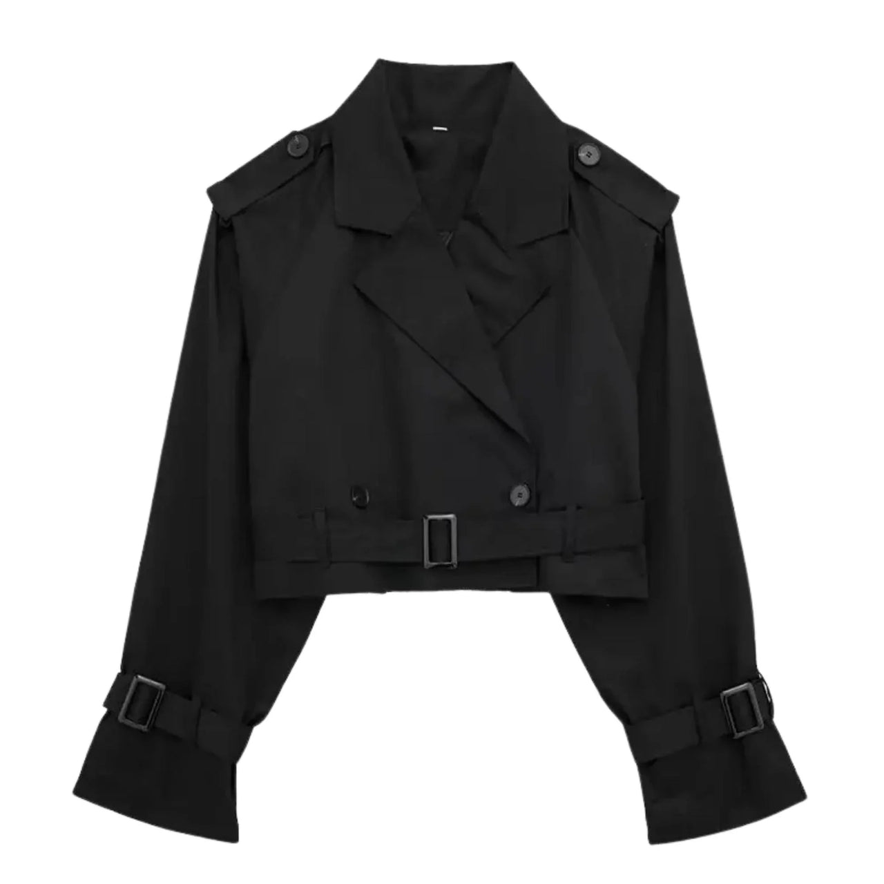 Women's Crop Belted Jacket -, Jackets , Drestiny , Australia, Beige, Black, Canada, Charcoal, Coffee, Jackets, Khaki, L, M, Navy, New Zealand, S, United Kingdom, United States, White , Drestiny , www.shopdrestiny.com