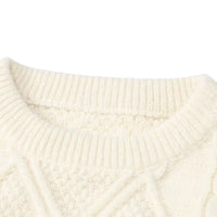 Thumbnail for Women's Cropped Argyle Sweater Long Sleeve Oversized Sweater Autumn Winter Y2K Crop Top Streetwear