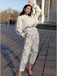 Thumbnail for Women's Cropped Sequin Sweater Chic Cropped Top Pullover Knitted Fashion Chic Outerwear