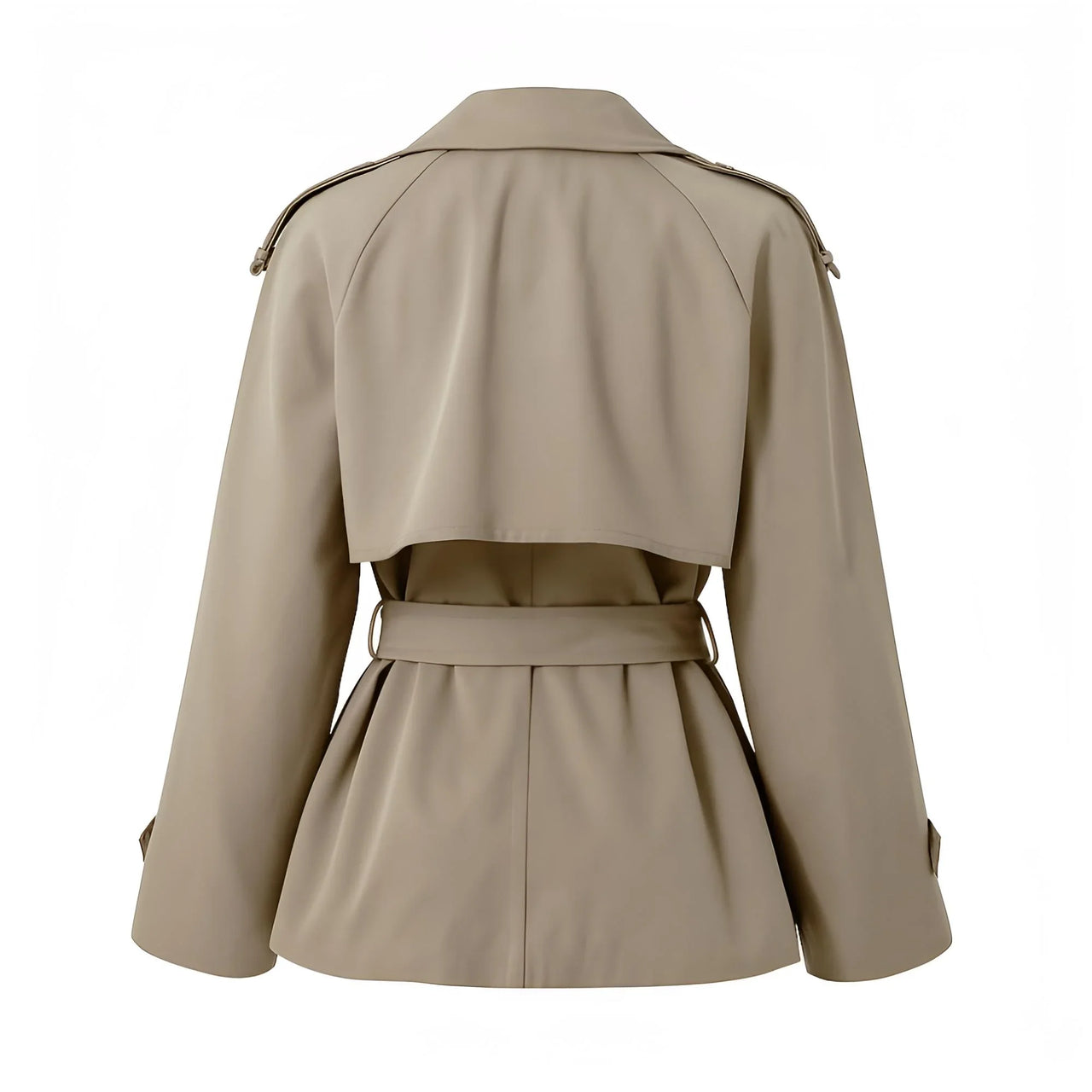 Women's Cropped Trench Coat Chic Collar Lapel Wide Shoulder Jacket Fall Commuting Daily Jackets