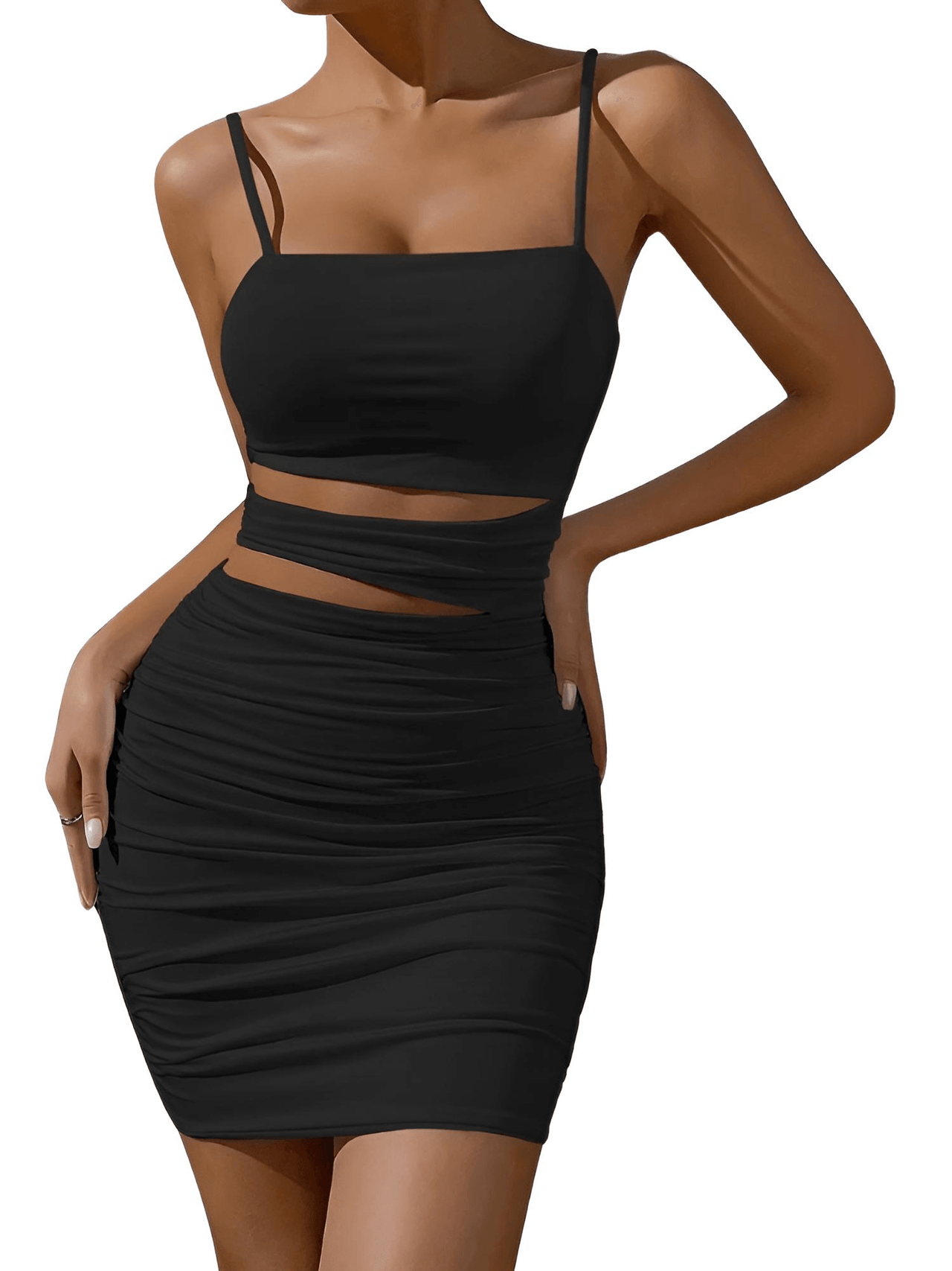 Women's Cut-Out Bodycon Mini Dress Party Evening Outfit Nightclub Dress, Drestiny, Mini Dresses, Sleeveless, XS, S, M, L, White, Black, United States, USA, Gender_Women, Australia, New Zealand, United Kingdom, UK, Women's Cut-Out Bodycon Mini Dress Party Evening Outfit Nightclub Dress, shopdrestiny.com