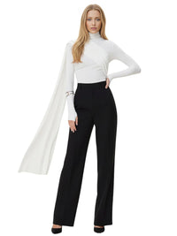 Thumbnail for Women's Draped Turtleneck Top Long Sleeve Slimming Designer Top Female Fashion