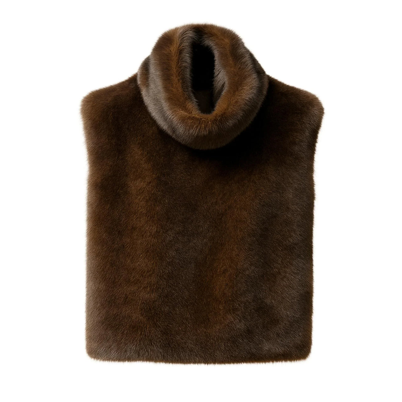 Brown fur vest on a white background