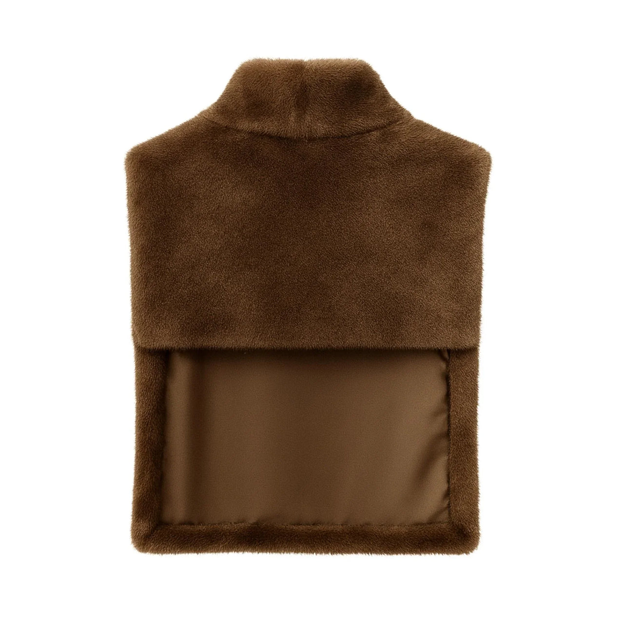 Women's Faux-Mink Fur Vest Turtleneck Eco Mink Fur Tank Tops Sleeveless Jacket Coat