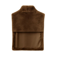 Thumbnail for Women's Faux-Mink Fur Vest Turtleneck Eco Mink Fur Tank Tops Sleeveless Jacket Coat