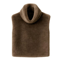 Thumbnail for Women's Faux-Mink Fur Vest Turtleneck Eco Mink Fur Tank Tops Sleeveless Jacket Coat