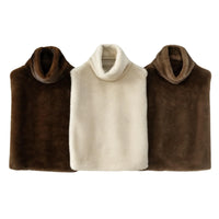 Thumbnail for Women's Faux-Mink Fur Vest Turtleneck Eco Mink Fur Tank Tops Sleeveless Jacket Coat