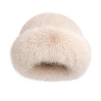 Thumbnail for Beige faux fur hat on a white background
