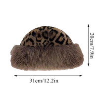 Thumbnail for Women's Faux Fur Hat Hot Leopard Print Fur Hat Female Faux Fur Thick Winter Hat, Drestiny, Hats, Faux Fur Hats, United States, USA, Canada, Australia, New Zealand, United Kingdom, UK, Leopard Print Faux Fur Hat, Women's Faux Fur Bucket Hat, Fluffy Bucket Hat, Black Faux Fur Hat, shopdrestiny.com